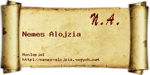Nemes Alojzia névjegykártya